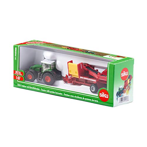 siku 1808, Fendt Traktor mit Kartoffelroder, 1:87, Metall/Kunststoff, Grün/Rot, Multifunktional – Bild 6