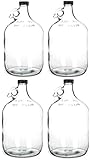 Home Brew Ohio 4 Glass Water Bottle, Includes 38 mm Polyseal Cap, 1 gal Capacity (Pack of 4)