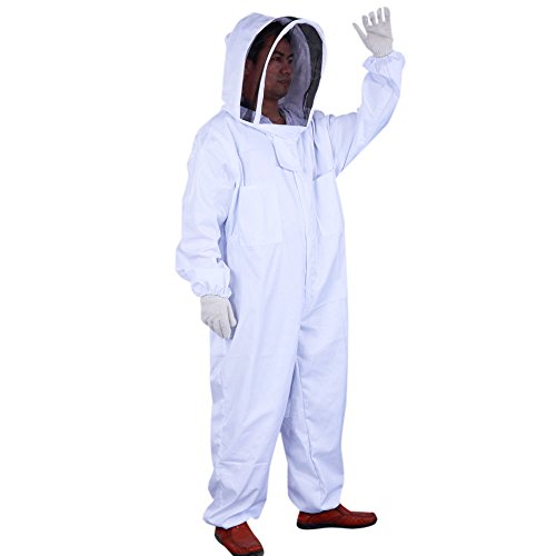 mefeir Professional Beekeeping Beekeeper Honey Bee Full Body Suit Smock Pest Control Veil (XXL)