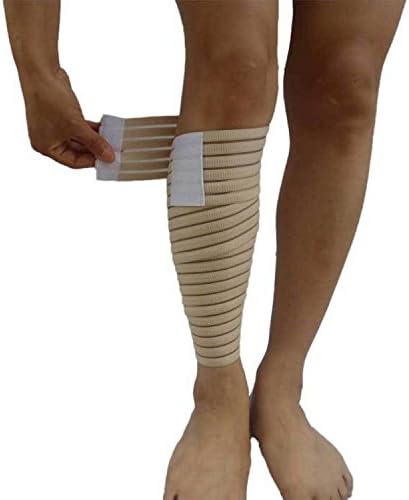 2 Pcs Elastic Bandage Wrap Tape Leg Calf Thigh Brace Support Guard Breathable Fabric Provides Soft Tissue Without Heat Retention