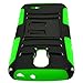 LG L31G / LG Access LTE Case Combo by ICE-CLEAR(TM)-HERCULES Dual- Layer Hard/Gel Hybrid Kickstand Armor Case w/ Holster (Black/Green)+Touch Screen Stylus