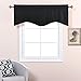 NICETOWN Window Blackout Valance for Bedroom - Home Decoration W52 x L18 Scalloped Valance Blackout Curtain Tier for Kids Bedroom/Living Room/Kitchen Window/Halloween Decor (Black, 1 Piece)