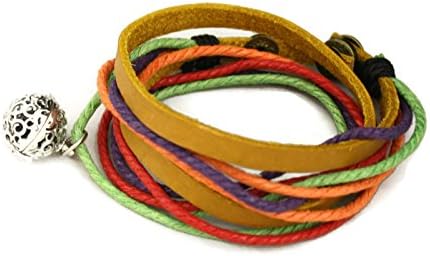 Destination Oils Meadow Multicolored Leather Wrap Essential Oil Diffuser Bracelet/ Choker Necklace