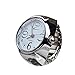 Start Unisex Men Women Couple Ring Watch Creative Elastic Stainless Steel Finger Watch (White)