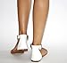 Twisted Women's Daisy Faux Leather T-Strap Flat Sandal with Rhinestone Embellished Overlay