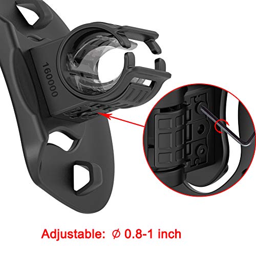 Flashlight Holder Baton Pouch with Adjustable Paddle, Polymer Tactical Torch Pouch Pepper Spray 2'' Duty Belt Holster with Stretch Capability for 0.8"-1.2" Diameter Flashlight, Black