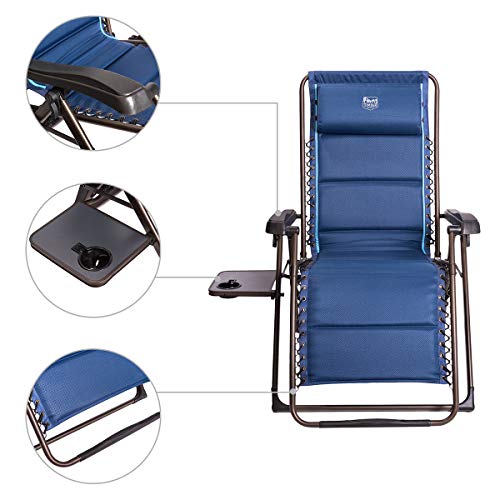 Timber Ridge Zero Gravity Patio Locking Lounge Chair Oversize XL Padded