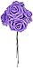 10pcs Classic White Purple Pink Lvory Beige Rose Flowers for Wedding Bridesmaid Bridal Bouquet (Purple01)