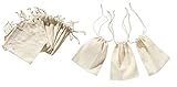 High Quality Small-sized Unbleached Cotton Reusable Drawstring Muslin Storage Bags Wedding Gift Spice Bags Pack of 10 4x6 Inch Natural White