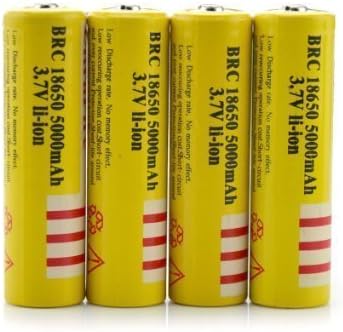 STAND HIGH®4PCS 3.7V 18650 5000mah Rechargeable Lithium Battery with Built-in IC Protection ,can be used for LED flashlight and headlamp