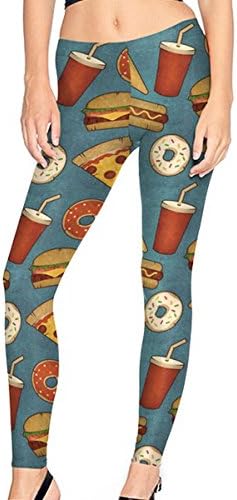 LoveLiness Fast Food Ice Cream Pizza Hot Dog Digital Print Tights Pants Leggings