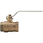 Watts 3/4" Lead-Free Brass Full Port Ball Valve Female Threaded 2-Piece | Copper Silicon Alloy Body Chrome-Plated Brass Ball PTFE Seat 600 Psi WOG Blowout-Proof Stem and Steel Handle Steel Handle