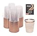Rose Gold Plastic Cups | 8 oz. 50 Pack | Hard Clear Plastic Cups | Disposable Party Cups | Fancy Wedding Tumblers | Nice Rose Gold Rim Plastic Cups | Elegant Decoration Cups | Plastic Tumblers Bulk