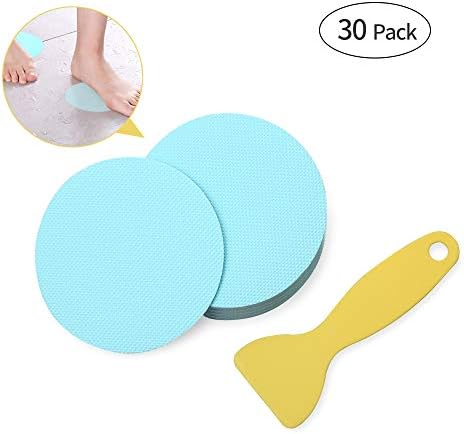 30 Pcs Non-Slip Treads,4x4 Inch,Adhesive Decals,Anti-Slip Stickers,Ideal Appliques Tape For Baby,Senior,Adult.Suit for Bath Tub,Stairs,Shower Room & Other Slippery Surfaces (Blue)