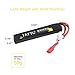 TATTU 7.4V Airsoft LiPO Battery with Deans Connector, 1000mAh 25C 2S Battery Pack for Airsoft Guns