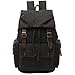 Canvas Backpack for Men, Yousu Travel Duffel Backpack School Casual Vintage Rucksack College Bookbags Knapsack (Black)