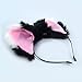 Ears Headband Cat Fox Ears Hair Bands Anime Party Costume Kitty Cosplay Headband For Halloween or Kitten Theme Party Costume (White and Black-2)
