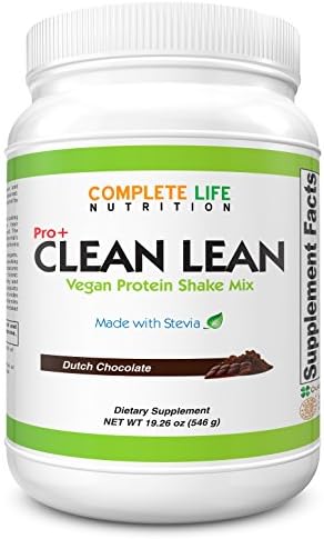 Clean Lean Low Carb Low Sugar Meal Replacement Weight Loss Shake with Stevia - Dutch Chocolate Natural Vitamin Packed Pea Protein Shake - Paleo with No Artificial Sweeteners - B12 Workout Recovery