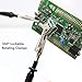 Third Hand Soldering PCB Holder Tool Quad Arms 3x LED Magnifying Helping Hands Crafts Jewelry Hobby Workshop Helping Station Non-slip Metal weighted base