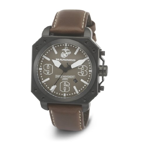 Wrist Armor Men's WA147G C4 Stainless Steel Analog Display Swiss Quartz Watch with Brown Leather Strap