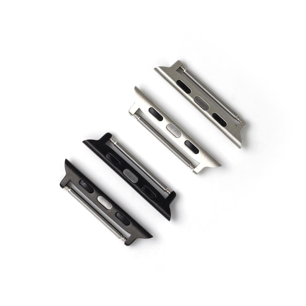 Vintage Time Watches | 22mm Watch Adapter Pair Silver & Black Connector kit for Apple Smart Watch 38 40 42 44mm | 2 Pack (42/44mm)