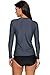CharmLeaks Ladies Rash Guard Shirt Long Sleeve UV Bathing Suit Tops SPF Clothing Gray 2XL
