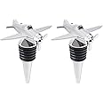 NUOBESTY 2Pcs Metal Wine Stopper Wine Bottle Stopper Airplane Bottle Stopper Decorative Bottle Stopper for Bar Home Party