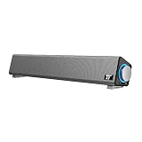 Sound Bar, TaoTronics Wired Computer Speakers Portable Soundbar, Stereo USB Powered Mini Sound Bar Speaker for PC Cellphone Tablets Desktop Laptop (Renewed)