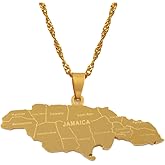 925 Sterling Silver Map Of Jamaica Necklace For Women Men - 14k Yellow Gold Map Of Jamaica With City Pendant Necklaces Jamaican Necklace Jamaica Pendant Jamaican Jewelry Gifts For Men Women