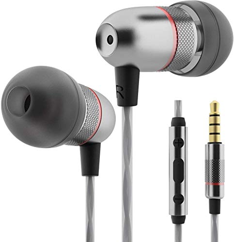 Betron ELR50 Earbud Earphones, in Ear Headphones with Microphone and Remote Control Including Carry Case and Ear Buds, Black