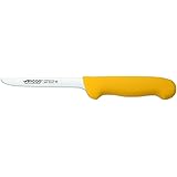 Arcos Boning Knife 5 Inch Nitrum Stainless Steel and 140 mm blade. Professional Butcher Knife to Slice Bones from Meat. Ergonomic Polypropylene Handle. Series 2900. Color Yellow.