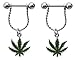 Body Accentz Nipple Ring Bars 14g 1/2 Forward Facing Pot Leaf Nipple Barbell Marijuana (Pot Leaf Dangle)
