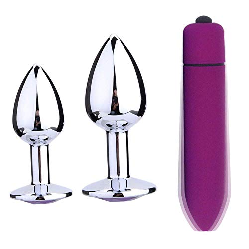 FGTD vibrators Anal Plug Vibrator Sex Toys for Men 3pcs Stainless Steel Butt Plug Metal Waterproof Mini Anal Vibrator Sex Toys T-shirt for Woman Cool Toy