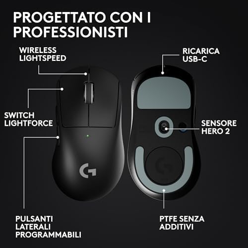 PRO X SUPERLIGHT 2 DEX LIGHTSPEED mouse da gaming wireless