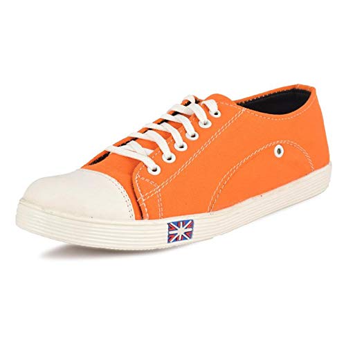 orange canvas sneakers