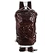 BAIGIO Men's Genuine Leather Backpack Hiking Rucksack Travel Luggage 15 Inch Laptop Bag (Brown)