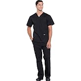 Cherokee Scrub Set for Men V-Neck Top & Fly Front Tapered Leg Cargo Pant with 9 Pockets & 2-Way Stretch Fabric- CK00042C