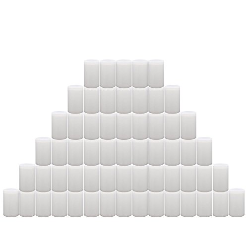 Plastic Film Canister, 35MM Empty Camera Reel Containers, 60 Pack, White, 2" H, 1" W, Plastic, Films Developing Processing Tube, Roll Case, with Caps, for Small Accessories, Beads