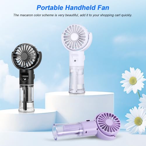 Starvortex Portable USB 4 Speed Rechargeable Misting Fan - Accessories for Outdoor, Office, Camping (Black)