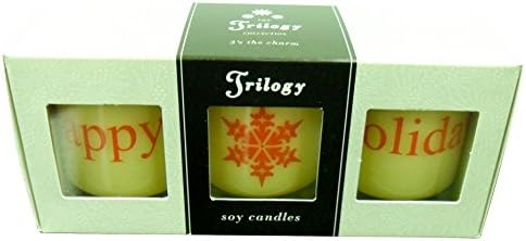 Best Fun Christmas Tea Light Soy Candle Jars Special Great Hostess Mother in Law Nurse Teacher Thank You Appreication Cute Top Christmas Clearance Gift Idea Under $15 (Happy Holidays 2 PK)
