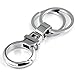 Maycom® Double Loops Pants Buckle Waist Belt Clip Polished Silver Keyring Keychain Key Chain Ring Keyfob 84001
