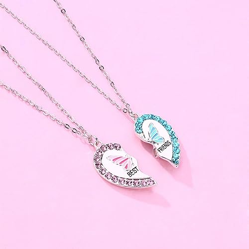 LEXICANMHS Sister Necklaces for 2 Girls - Friendship Necklaces for 2 Girls - Best Friend Necklaces for 2 Girls - Matching Necklace for Best Friends - Big Sister Little Sister Necklace