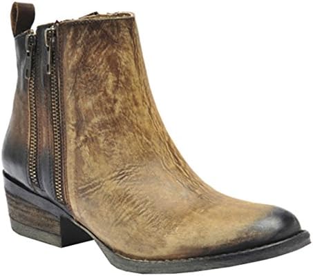 Circle G by Corral Womens Q0025 Distressed Boots Ankle Low Heel 1-2" - Brown