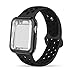INTENY Compatible for Apple Watch Band 42mm with Case, Soft Silicone Sport Wristband with Apple Watch Screen Protector Compatible for iWatch Apple Watch Series 1,2,3,4, 42mm M/L, Anthracite Black