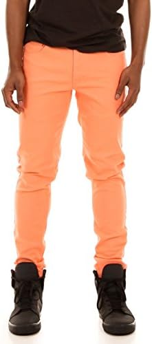 Royal Blue Apparel Men's Skinny Fit Stretch Jeans - Peach, 38W, 30L