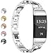 Wekin Replacement Metal Bands Compatible for Fitbit Charge 4/Charge 3 /Charge3 SE Women Men, Bling Rhinestone Bracelet Wristbands Straps Accessory for Charge 3 Fitness Tracker (x-silver)