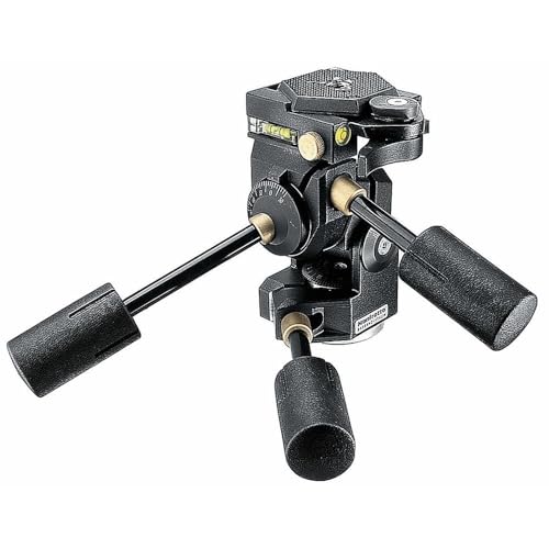 Manfrotto Cabeza de Trípode 3D Super Pro de 3 Vías con Liberacion Rapida, Cabezal de Bola Fluido, Estabilizador de Camara, Accesorios de Fotografía para la Creacion de Contenido