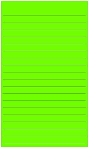 Colonial Cards: 150 Color Cardstock 3" x 5" Index Cards, Bright Green, Lined Portrait Format