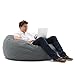 Big Joe Large Fuf Foam Filled Bean Bag Chair, Steel Grey Comfort Suede