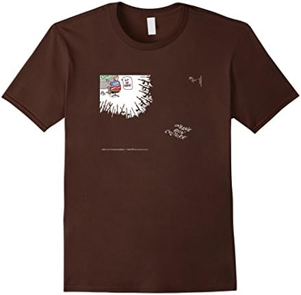 Mens Joel Pett: Insane Gun Culture T-Shirt Medium Brown